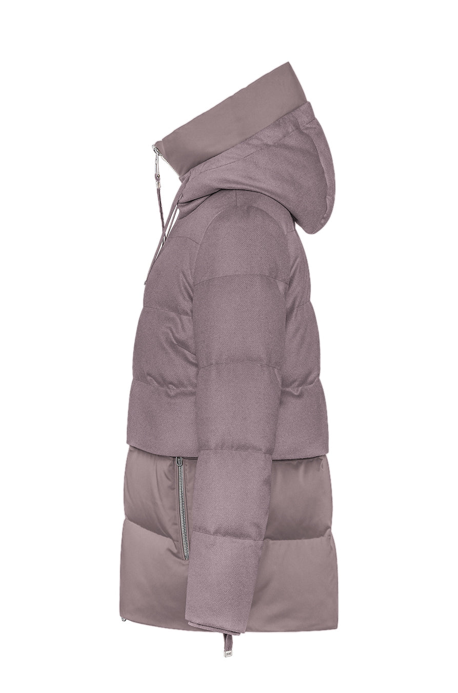 20-60代からのファッション通販  KEIKO-SHORT DOWN PADDED PARKA IN TECHNICAL WOOL AND SATIN ジャケット・アウター