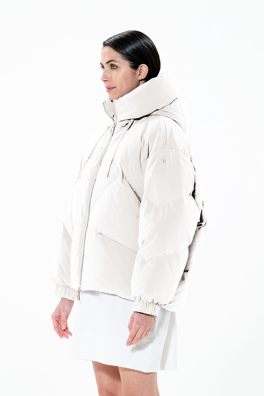 PEGGIE-OVERSIZE SHORT DOWN JACKET IN MICROFIBER FABRIC|DUNO